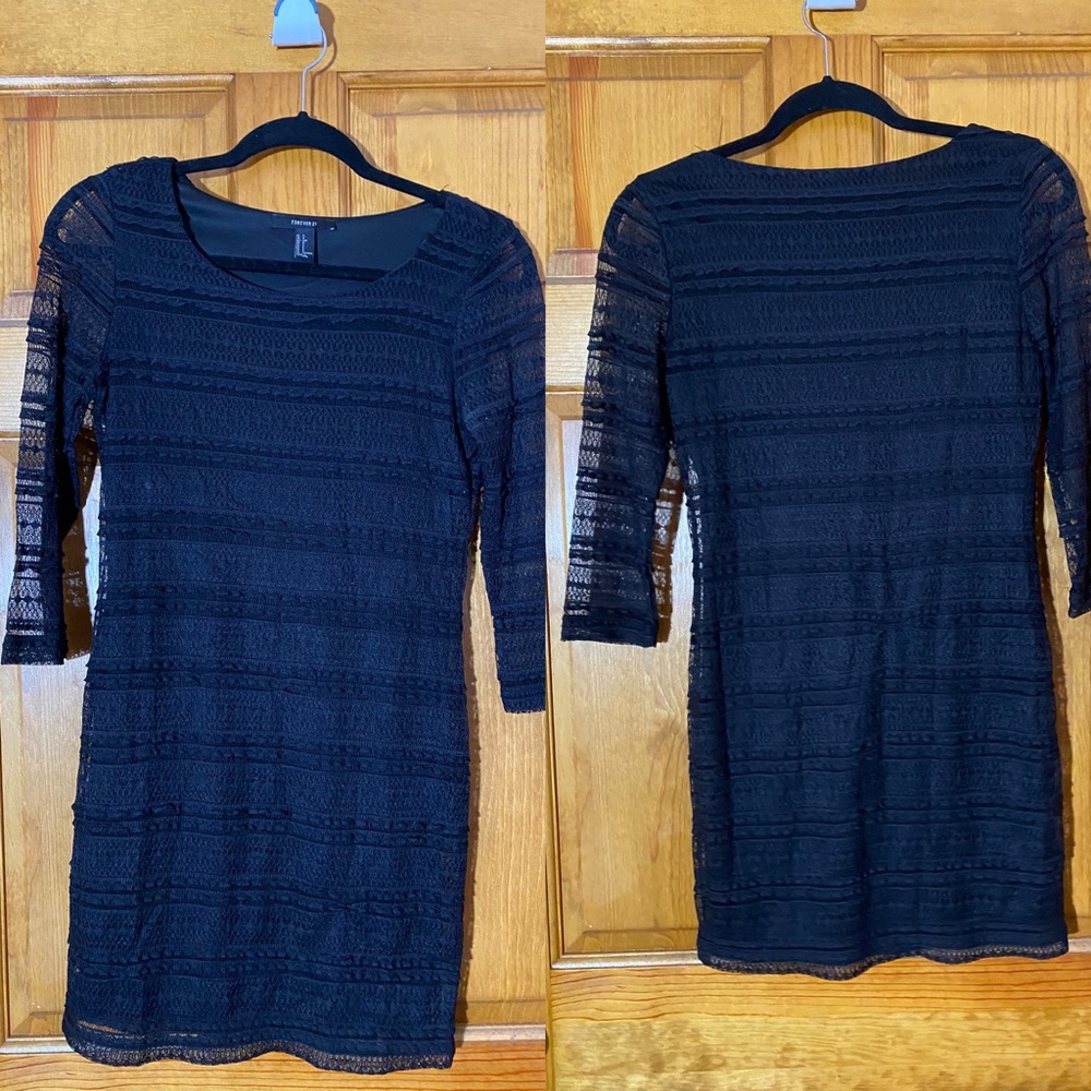 Forever 21 black 3/4 sleeve dress